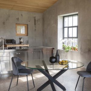Tavolo circolare design in cristallo - Lisbona