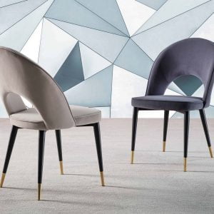 sedia imbottita velluto curva - Faro