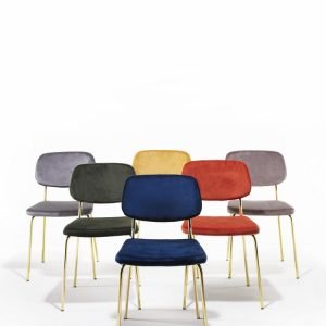 sedia imbottita velluto ottone - Barcellona