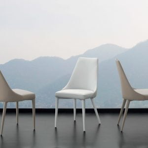 sedia imbottita ecopelle bianca - Alborg