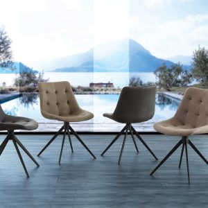 sedia imbottita gambe design - Bordeaux