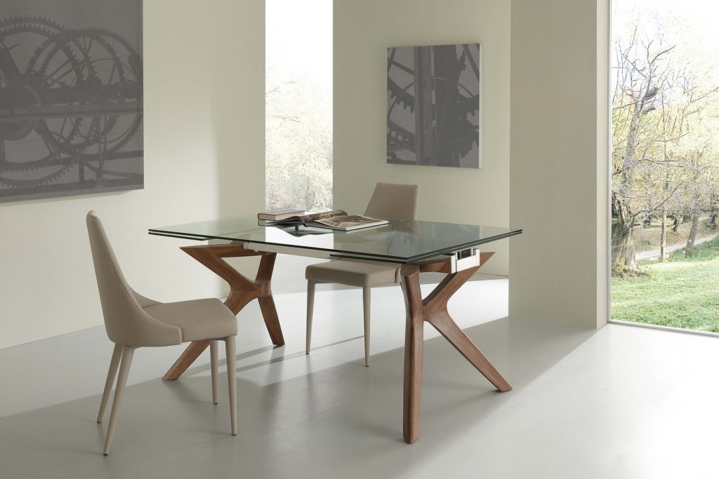 tavolo allungabile design in cristallo - Wellington