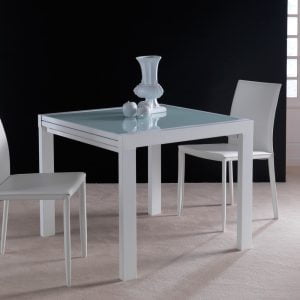 tavolino quadrato allungabile in cristallo - Lund