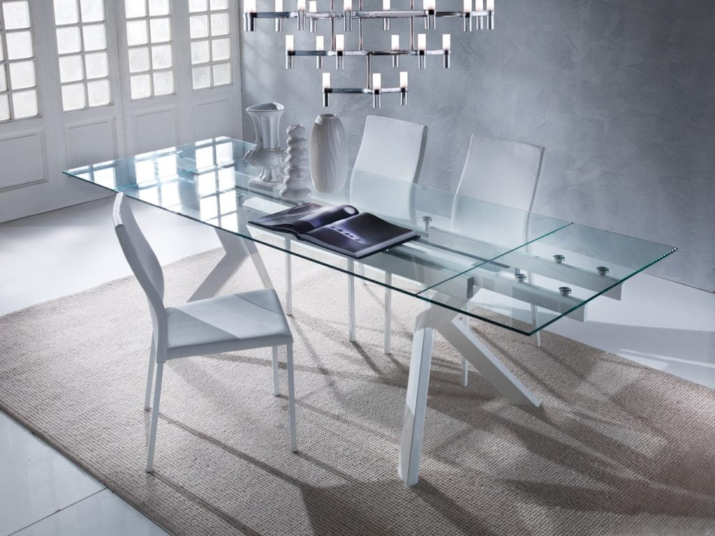 tavolo allungabile in cristallo di design - Las Vegas