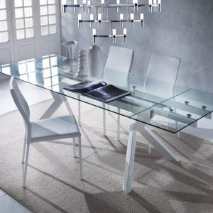 tavolo allungabile in cristallo di design - Las Vegas