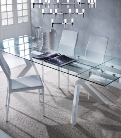 tavolo allungabile in cristallo di design - Las Vegas