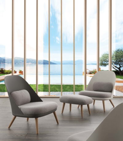 poltrona nordica con Pouf - Klaipeda