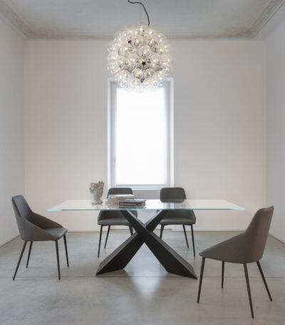 tavolo in cristallo extra chiaro – Roma