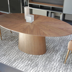 tavolo ellittico in legno impiallacciato - Boston